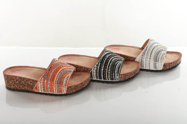 Beaded cork-sole sandals
